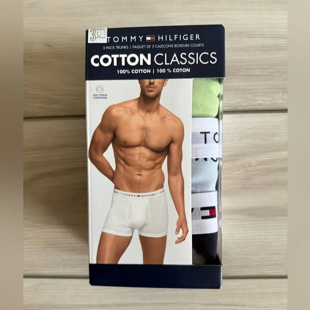 Tommy Hilfiger Men's 3-Pack Classic Cotton Boxer Briefs Multi Color Small NWT